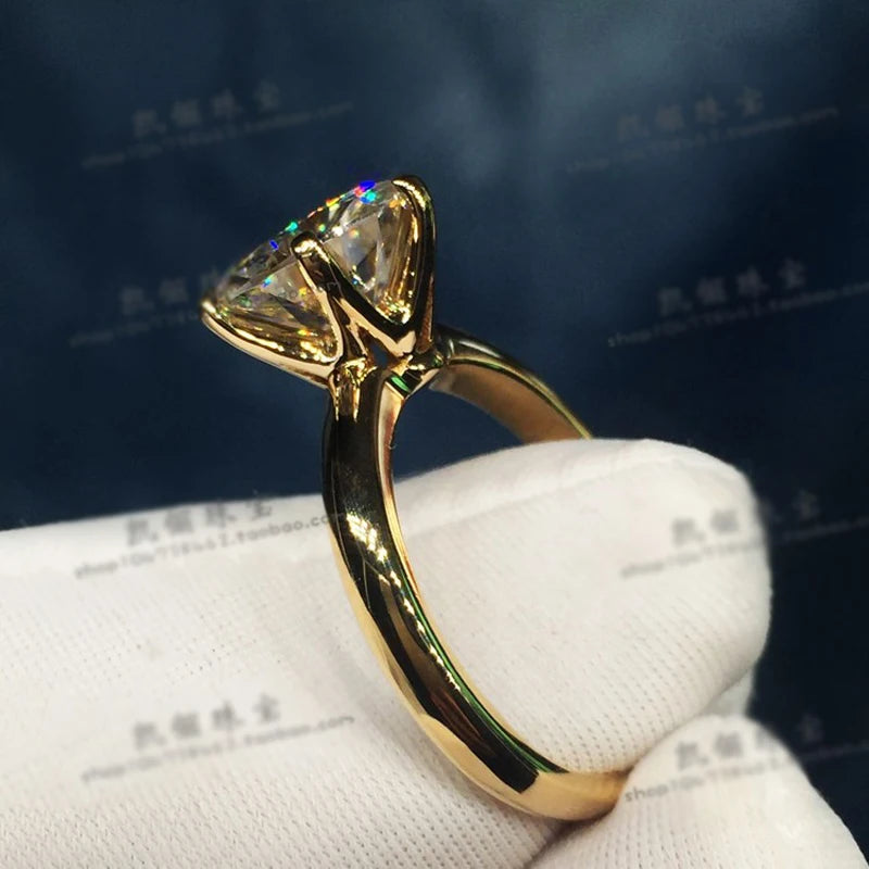 Gold Solitaire 8mm 2.0ct Zirconia Stone