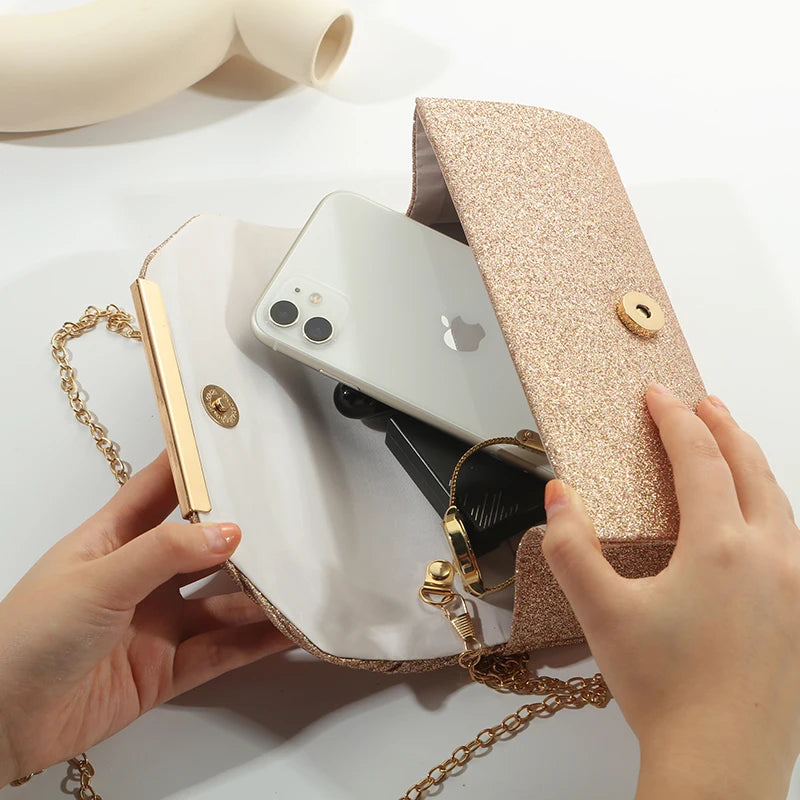 Women's Elegant Chain and Clutch/Dinner Bag