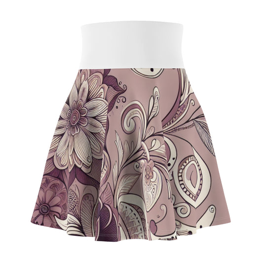 Floral Women's Skater Skirt - Elegant & Playful Design