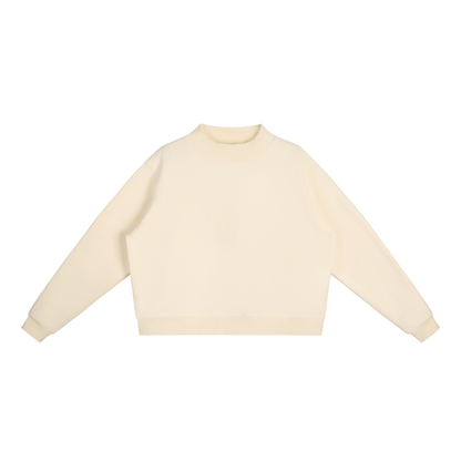 Essential Fleece Mock-Neck Crew Sweatshirt