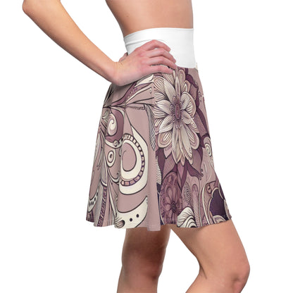 Floral Women's Skater Skirt - Elegant & Playful Design