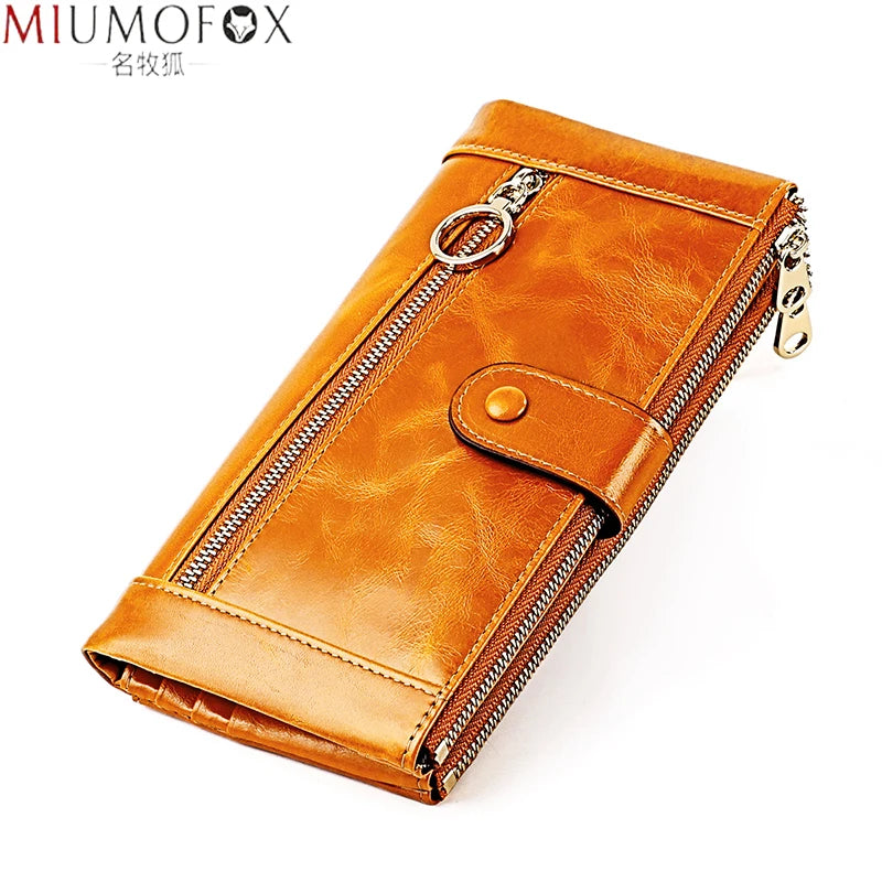 Leather Clutch Long Wallet