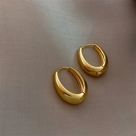 Smooth Metal Hoop Earrings