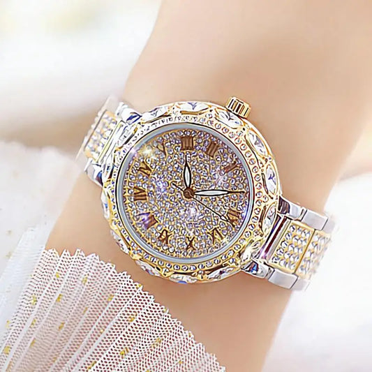 Women's Stainless Steel Rhinestone Crystal Quartz Watch