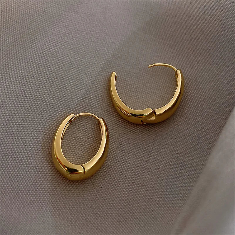 Smooth Metal Hoop Earrings