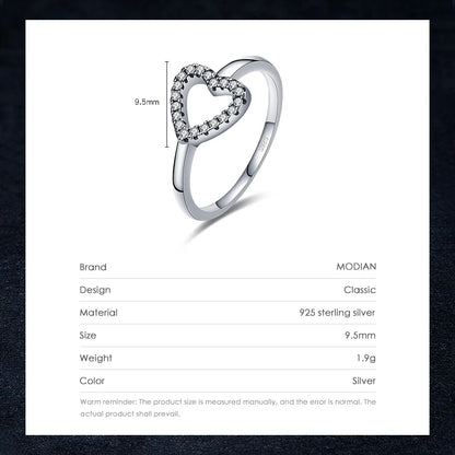 Sterling Silver Classic Heart Rings