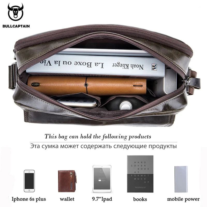 BULLCAPTAIN Leather Men's Crossbody Bag