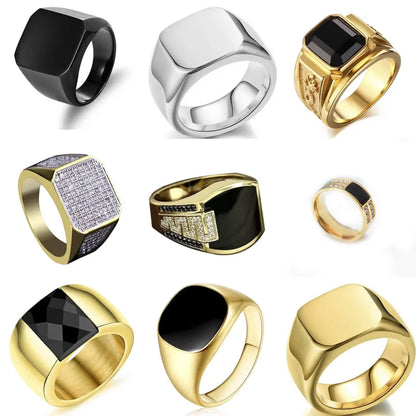 Signet Square Finger Rings