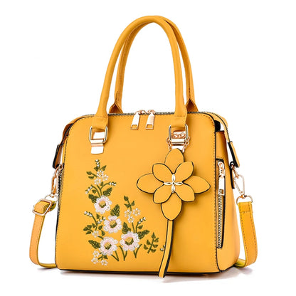 Floral Decor Shoulder Bag Purse