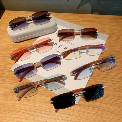 Wooden Pattern Retro Sunglasses