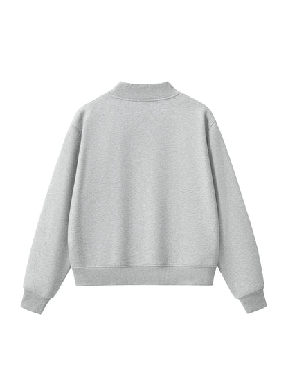 Essential Fleece Mock-Neck Crew Sweatshirt
