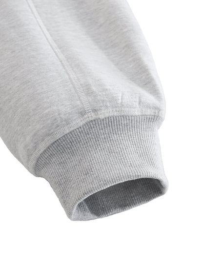 Contrast-Stitched Boxy Fleece Hoodie