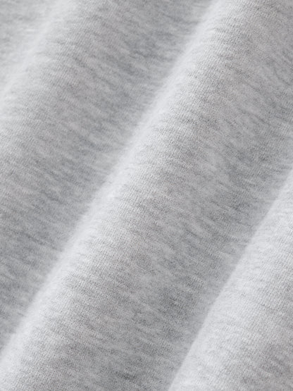 Contrast-Stitched Boxy Fleece Hoodie