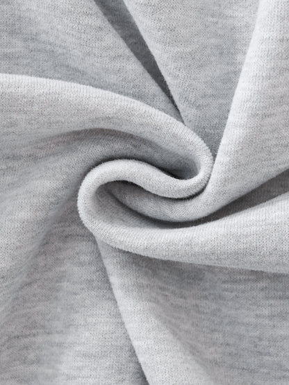 Contrast-Stitched Boxy Fleece Hoodie